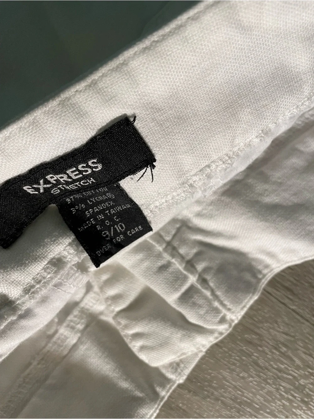 Express White Mini Skirt with Front Patch Pockets